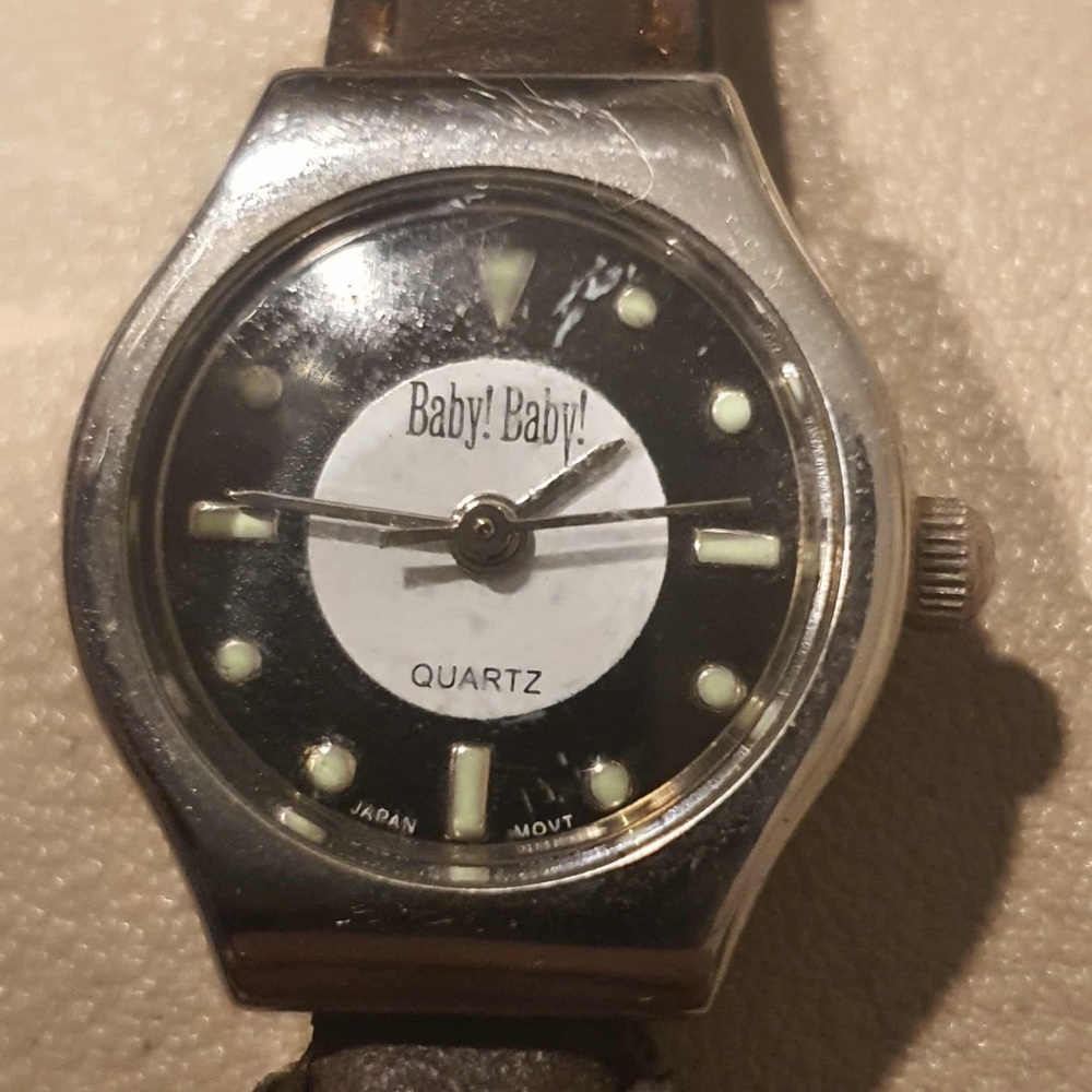 🦋10/$20🦋 Baby Baby Quartz Silver/Black Leather Women's Watch
